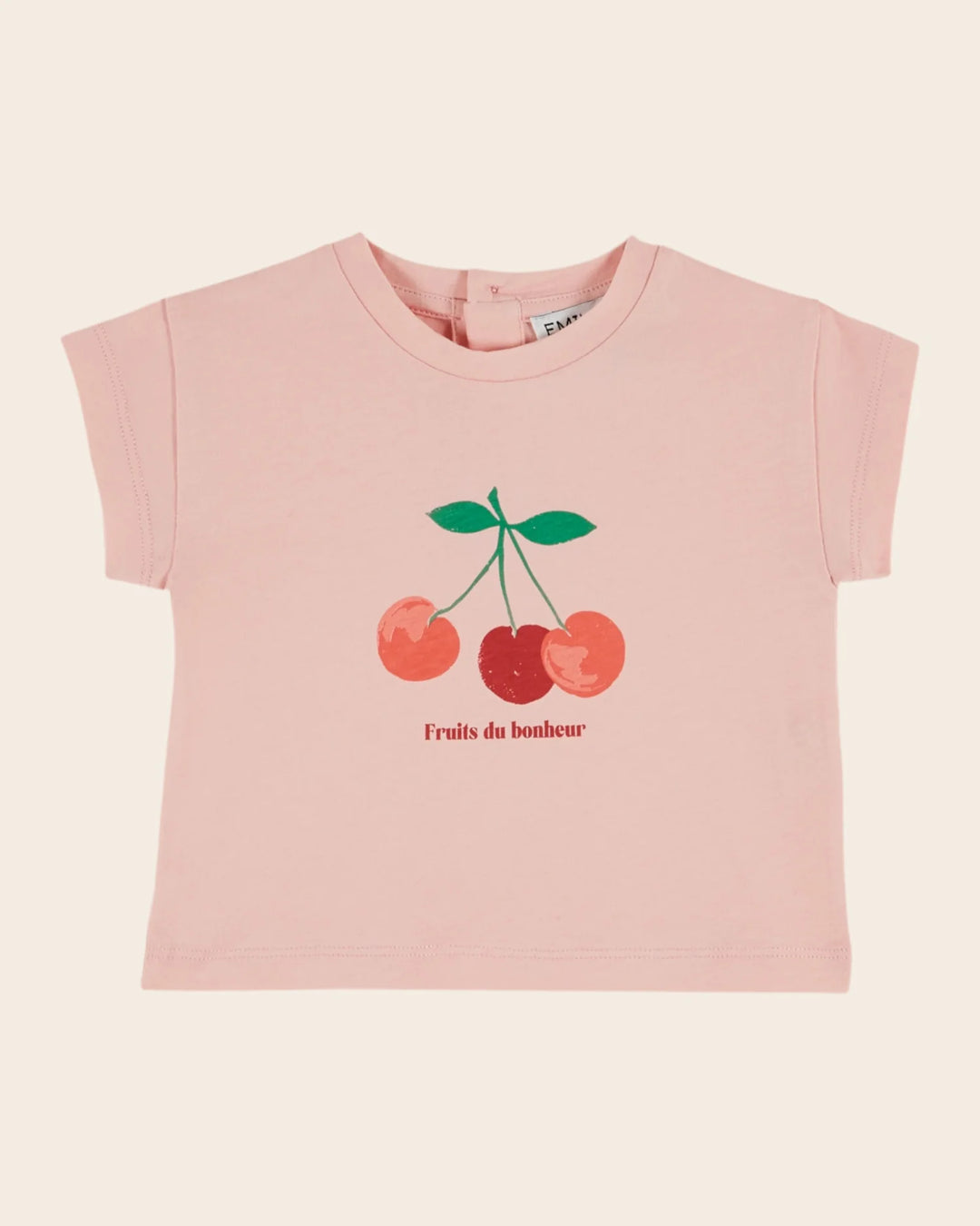 girls cream cherry print t-shirt fruit blossom
