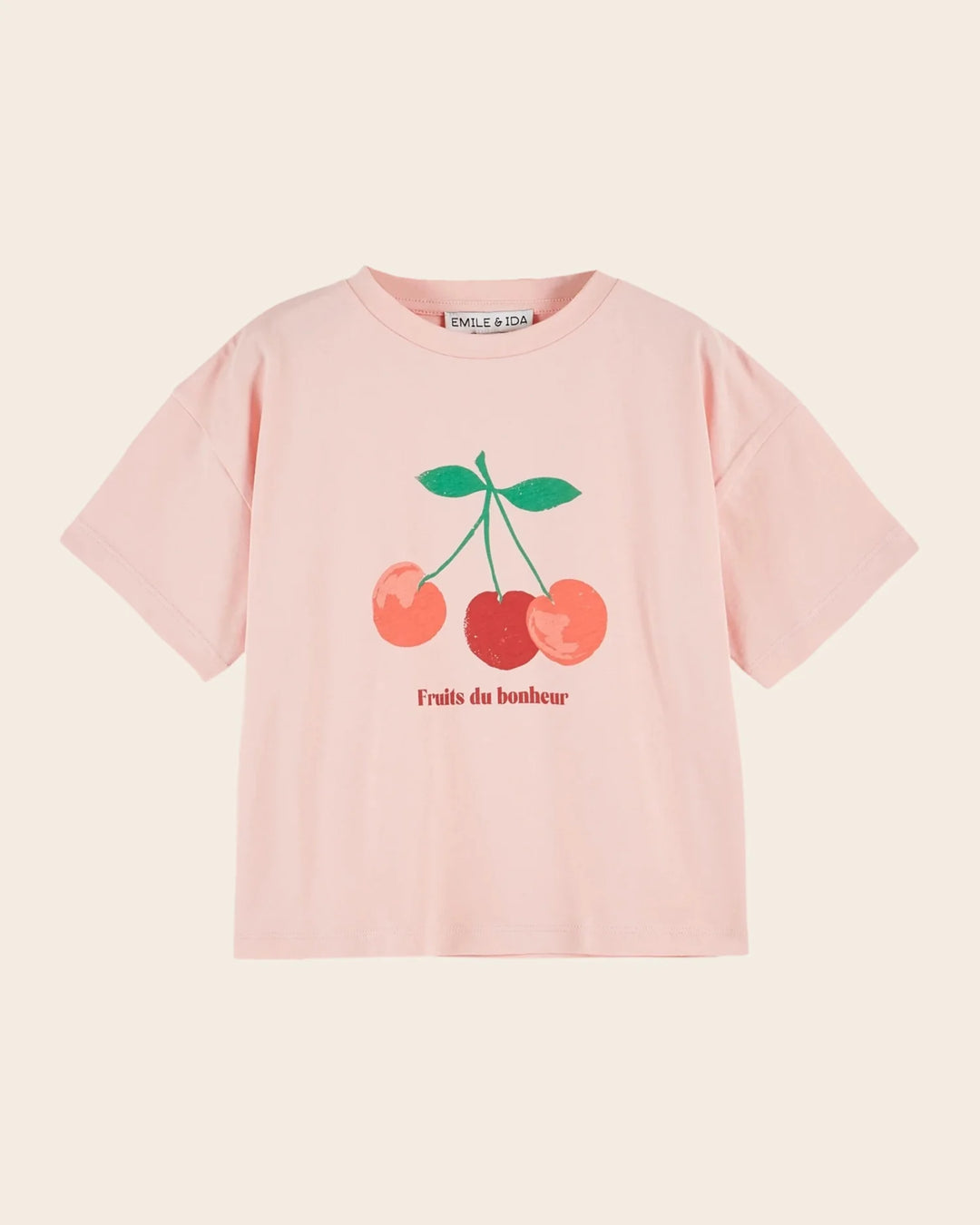girls cream cherry print t-shirt fruit blossom
