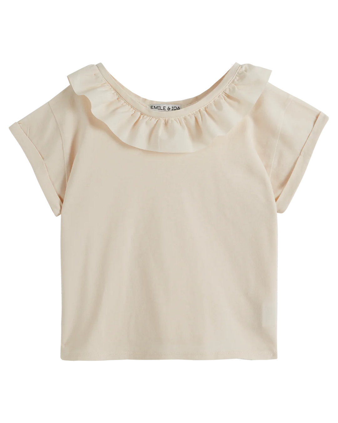 T-shirt Girl - Collar Cream - قصيرة