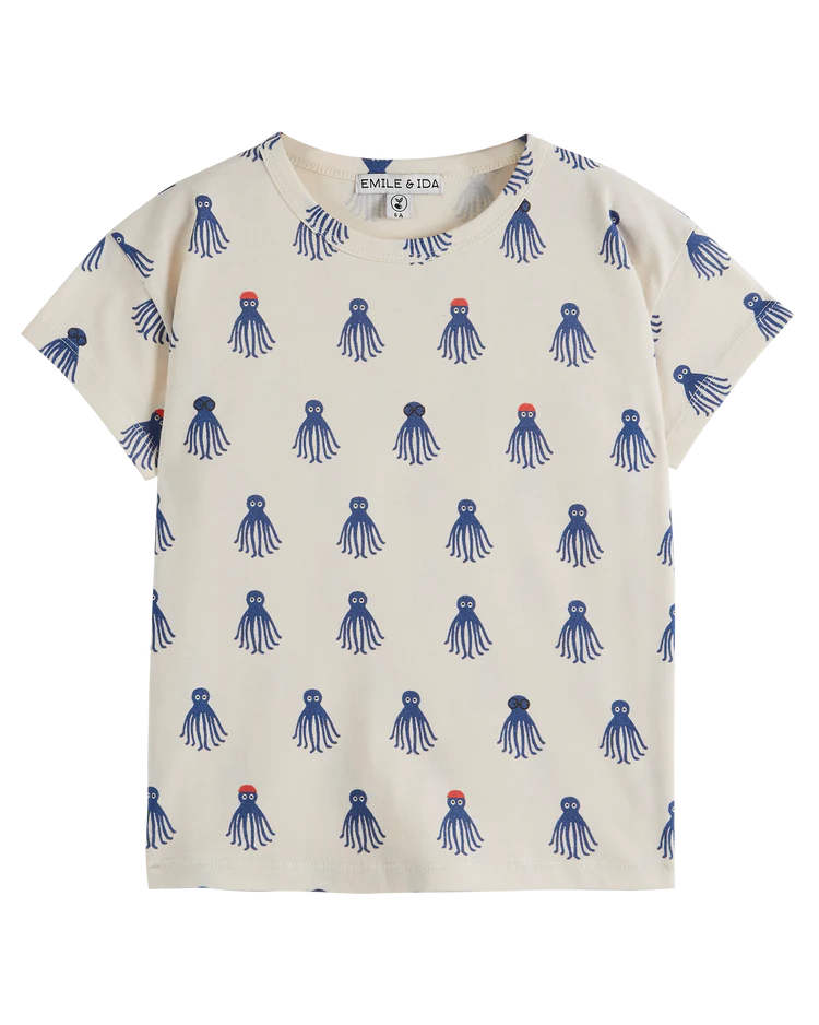 T-Shirt Boy Octopus - قصيرة