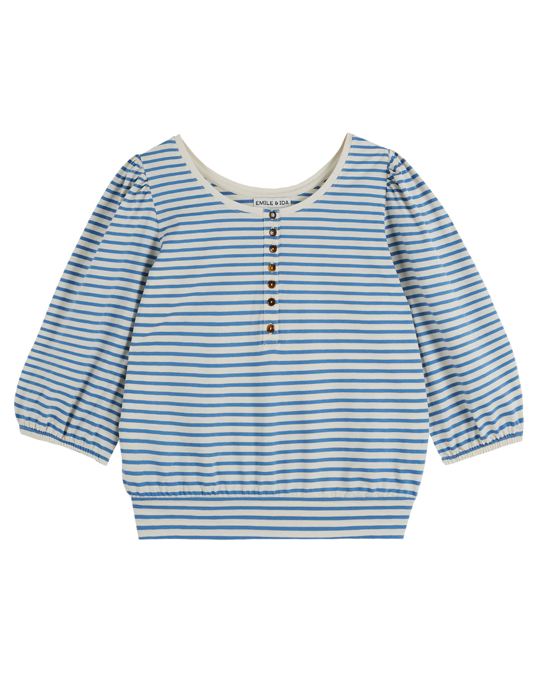Women T-Shirt Stripe Blue - قصيرة