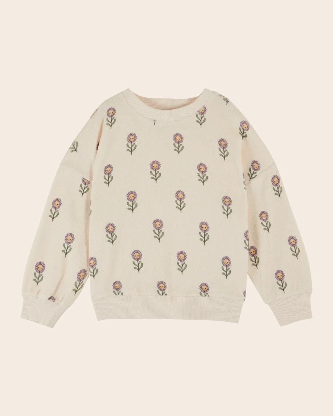 girls cotton terry sweatshirt with printed Margot motif