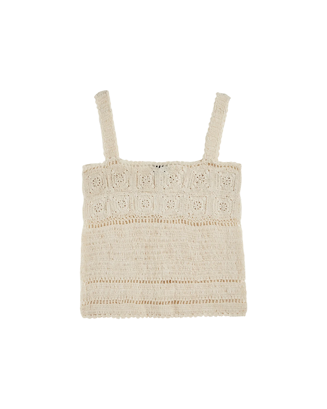 Women Top Crochet Off-white - قصيرة