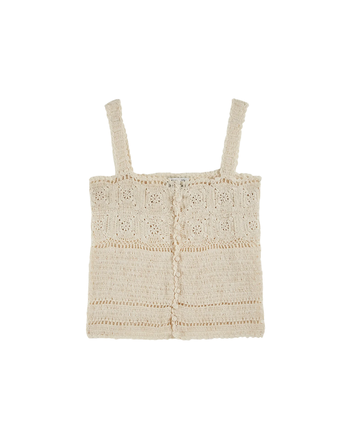 Women Top Crochet Off-white - قصيرة