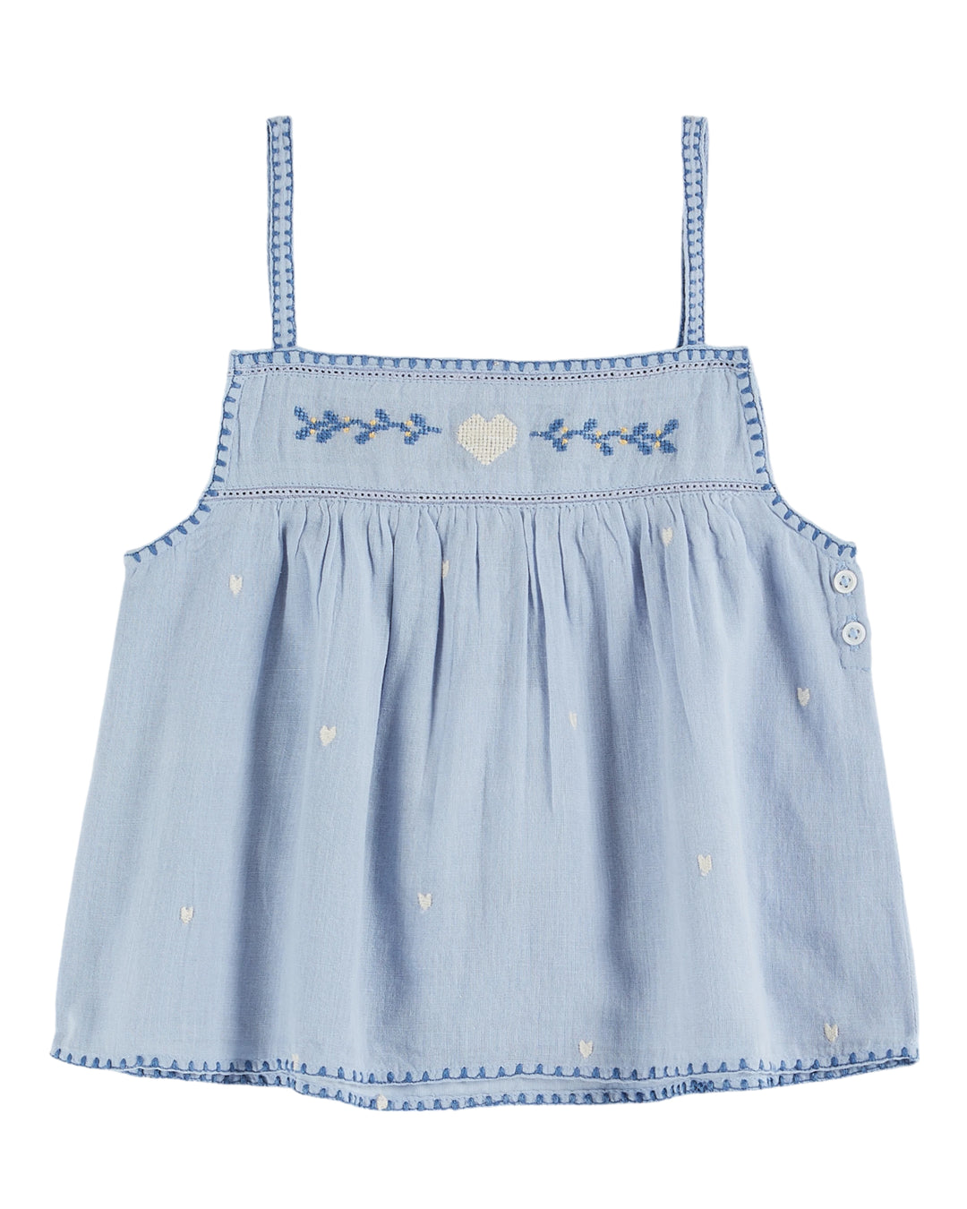 Top Girl Bordered Heart Ecume - قصيرة