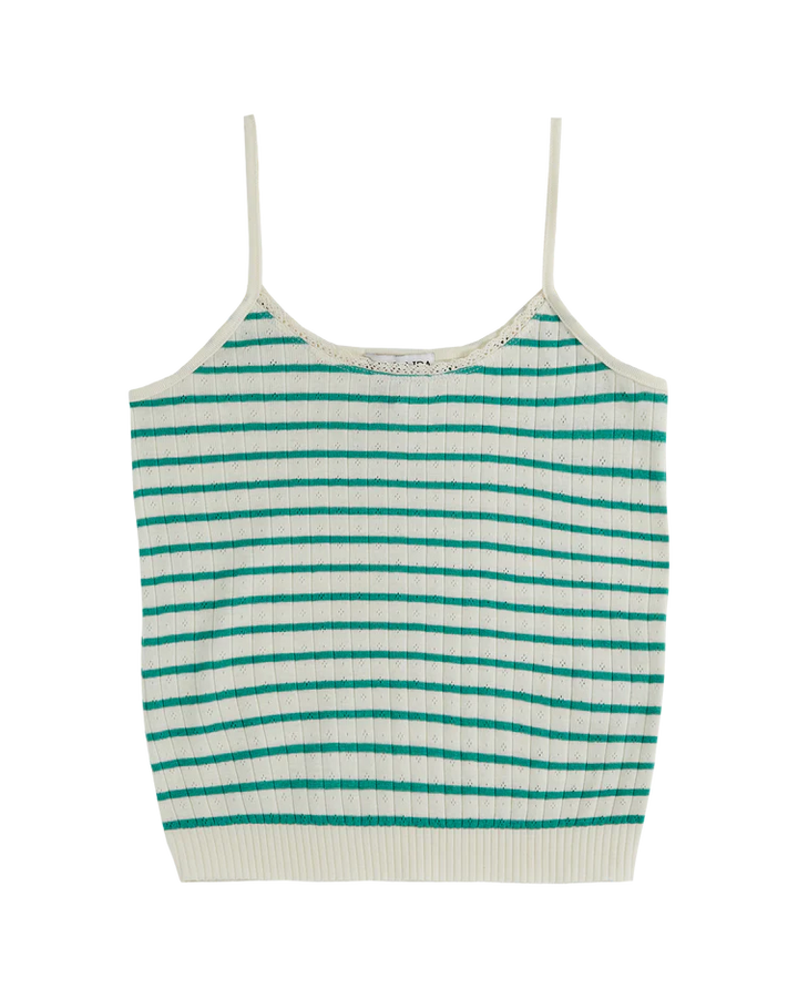 Women Top Stripe Haricot - قصيرة