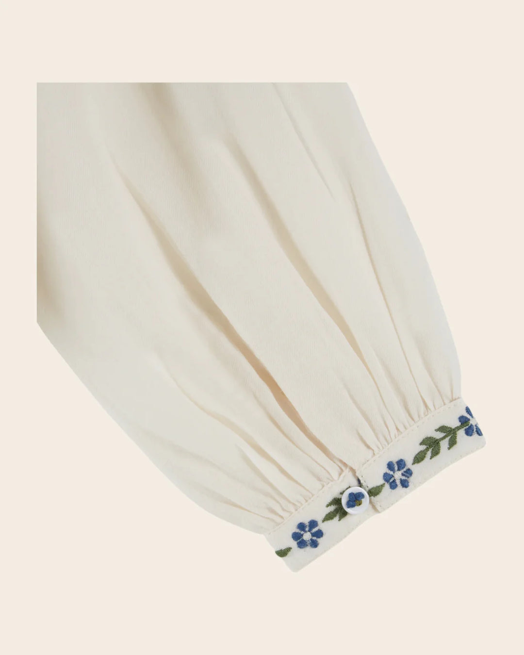 Blouse Girl Embroidery Creme - قصيرة