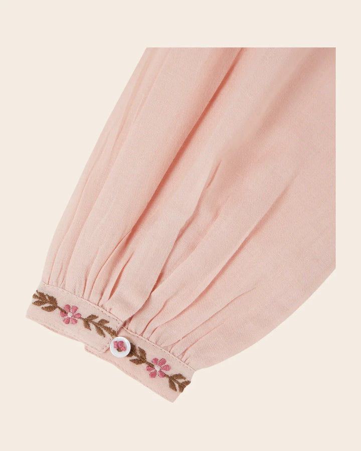 Blouse Girl Embroidery Peony - قصيرة