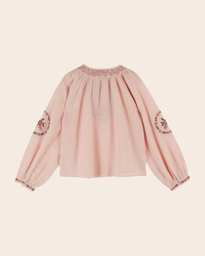 Blouse Girl Embroidery Peony - قصيرة