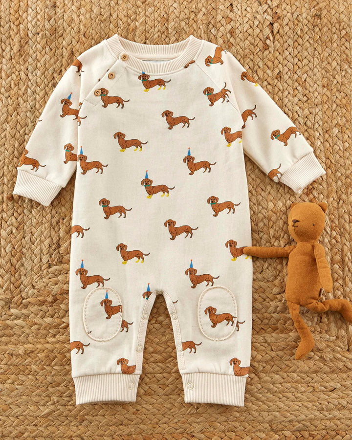 Baby Boy Jumpsuit Ecru - Dogs - قصيرة
