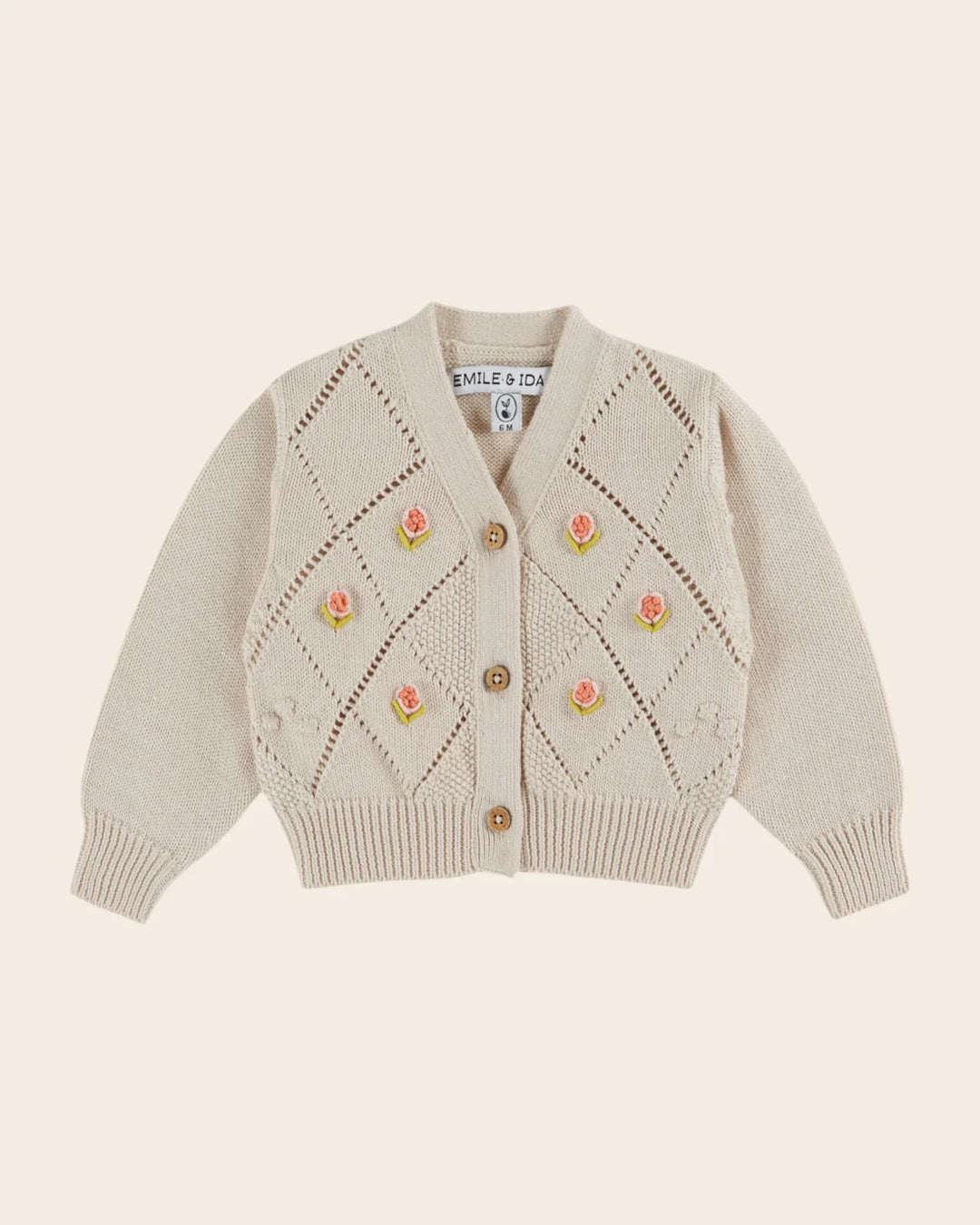 Cardigan Girl Embroidery - Ecru - قصيرة
