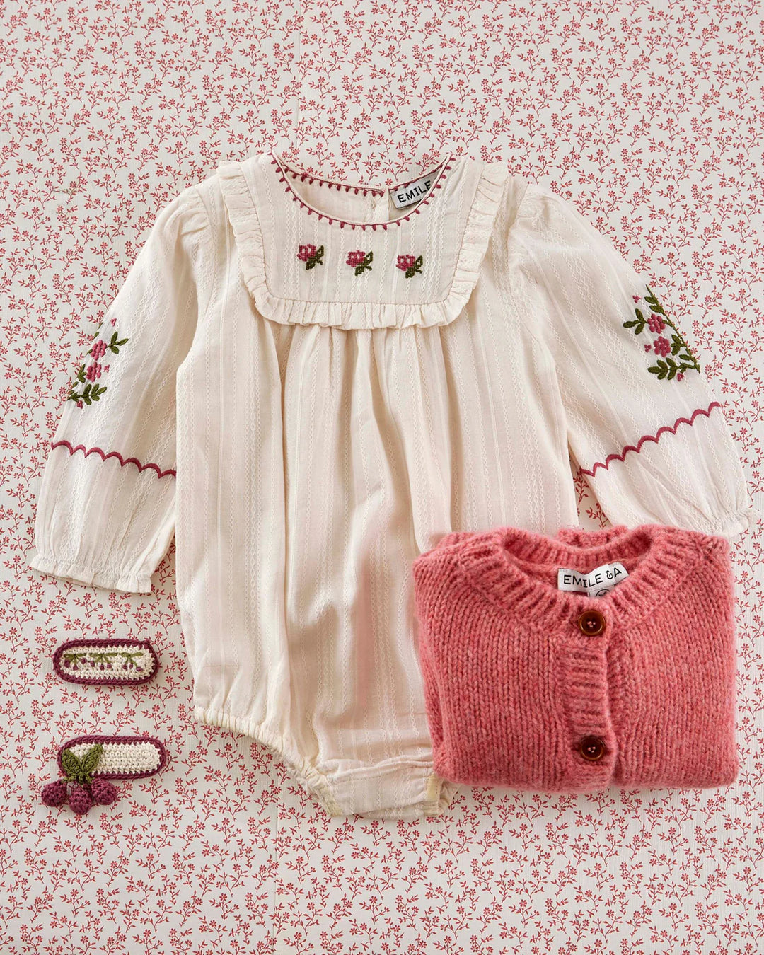 Overall Baby Girl Rosebud - Cream - قصيرة