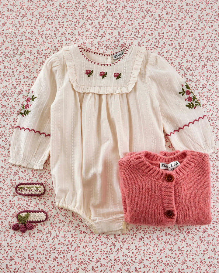 Overall Baby Girl Rosebud - Cream - قصيرة