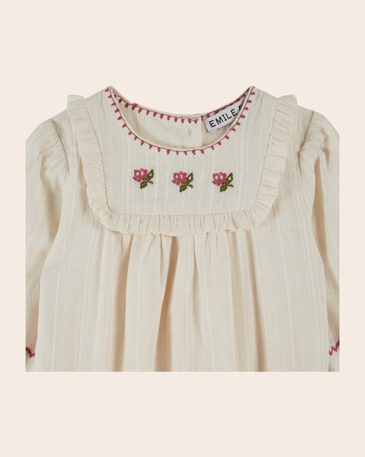 Overall Baby Girl Rosebud - Cream - قصيرة