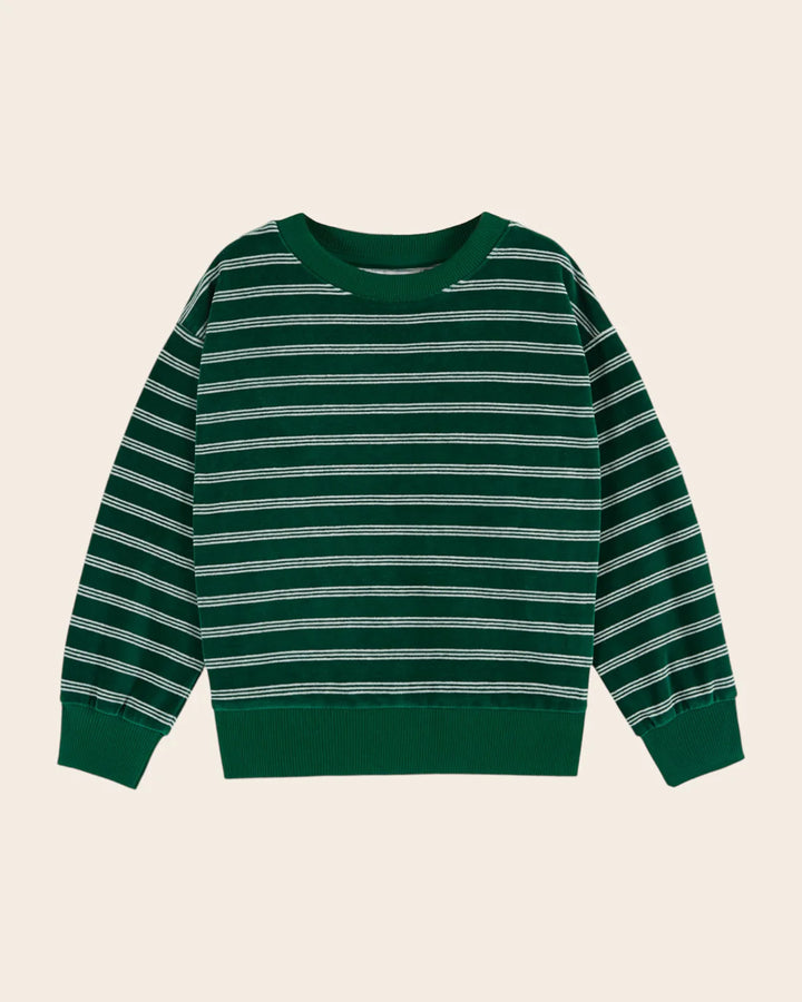 Sweatshirt Boy Velvet Striped Green - قصيرة