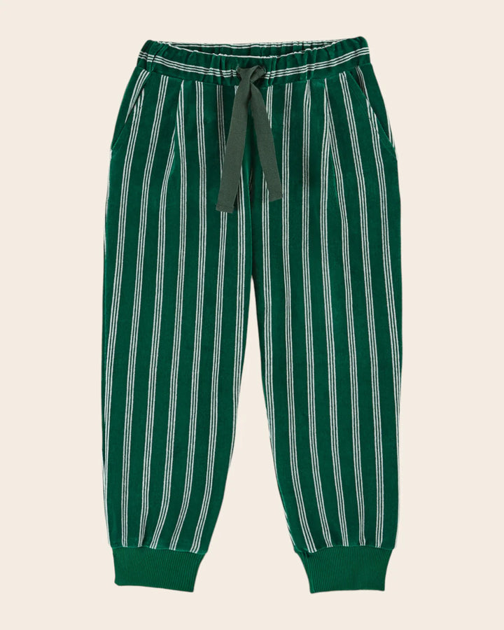 Trousers Boy Velvet Striped Green - قصيرة