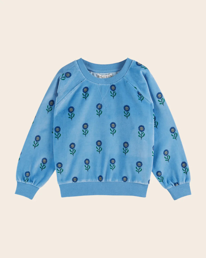 Sweatshirt Girl Blue Terry - Margot- قصيرة