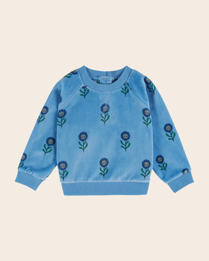 Sweatshirt Girl Blue Terry - Margot- قصيرة