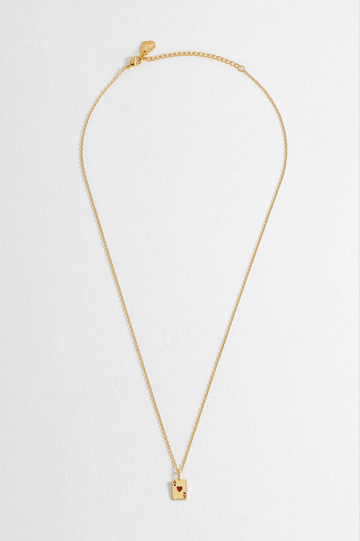 Estella Bartlett gold plated ace of hearts charm necklace