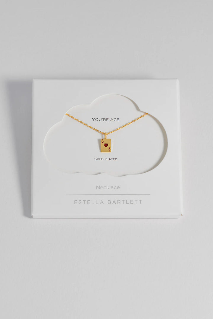 Estella Bartlett gold plated ace of hearts charm necklace