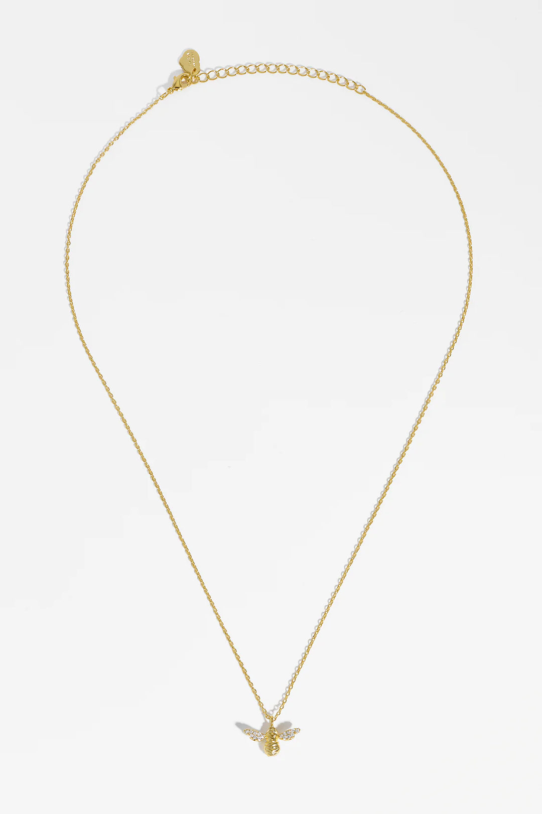 Estella Bartlett gold plated bee pendant necklace with cubic zirconia wings