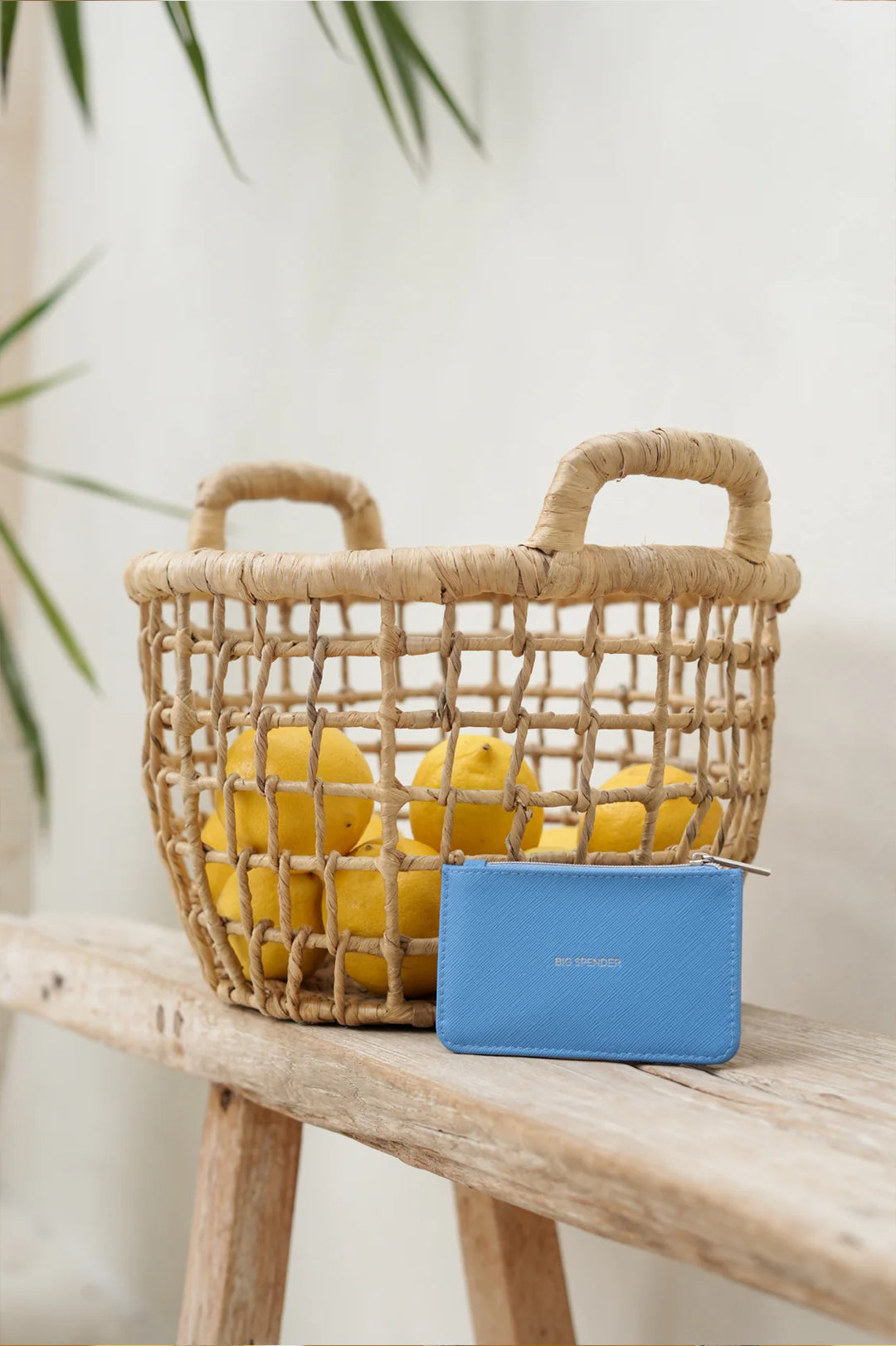 Estella Bartlett blue vegan leather card purse with zip compartment and card slots
