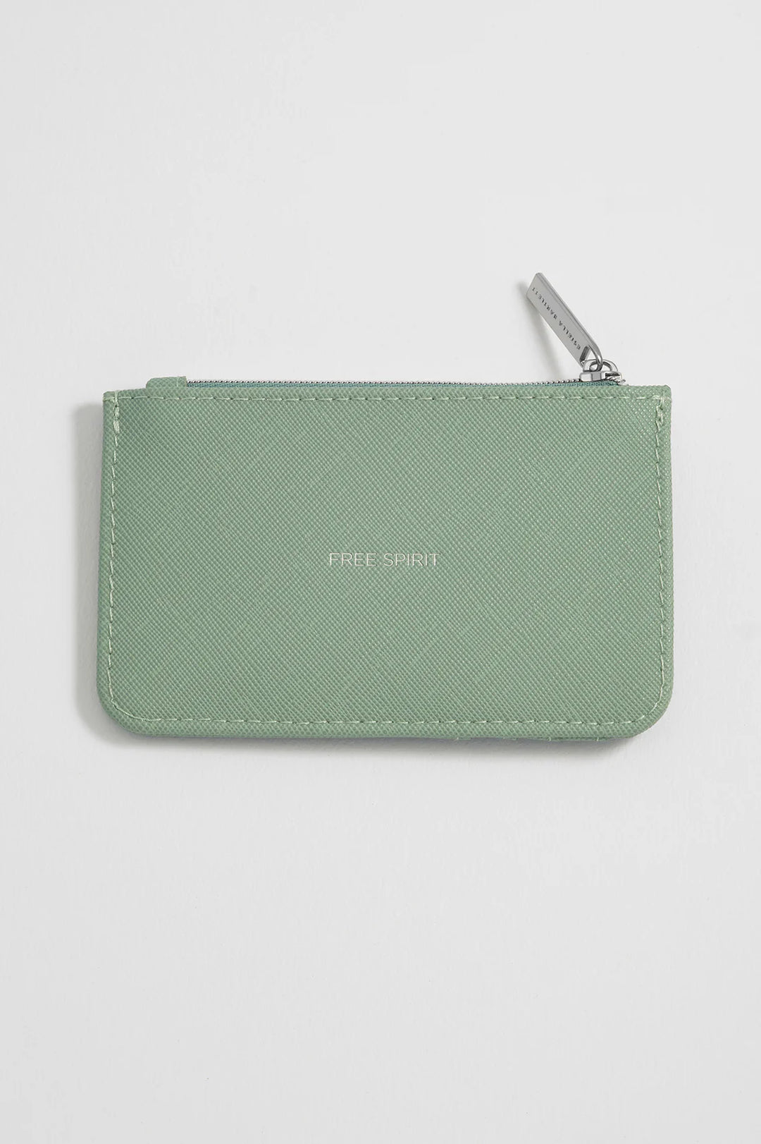 Estella Bartlett green vegan leather card purse with zip compartment and card slots