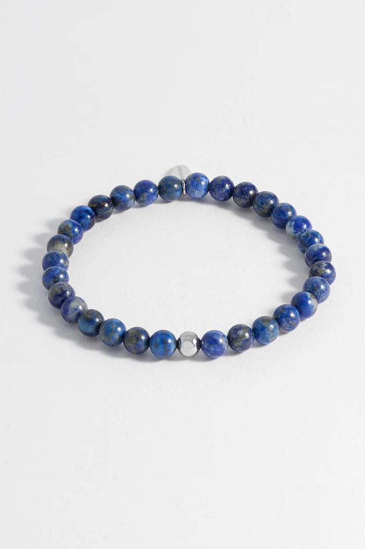 Estella Bartlett lapis lazuli gemstone beaded bracelet in waterproof stainless steel