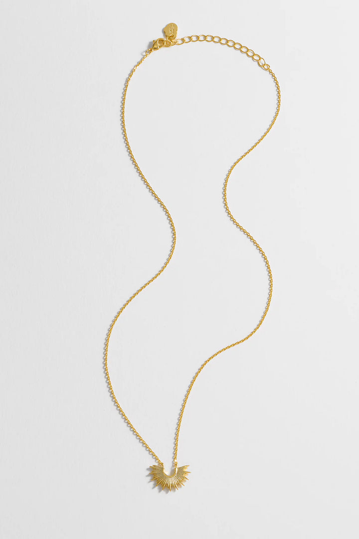 Estella Bartlett gold plated half sunburst necklace with delicate chain