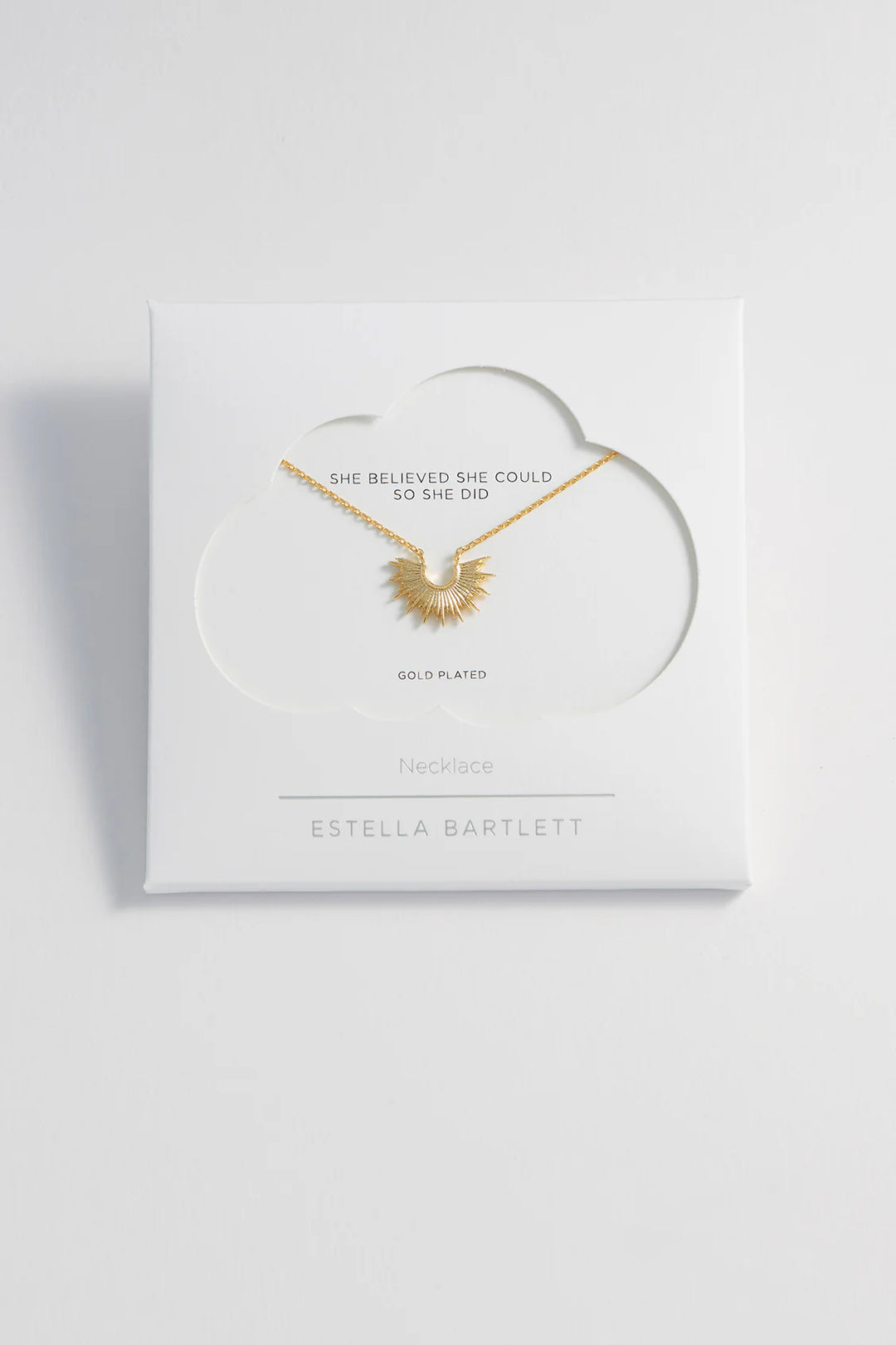 Estella Bartlett gold plated half sunburst necklace with delicate chain
