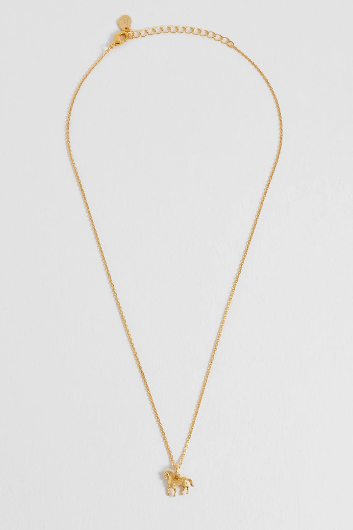 Estella Bartlett gold plated horse charm necklace on a delicate chain