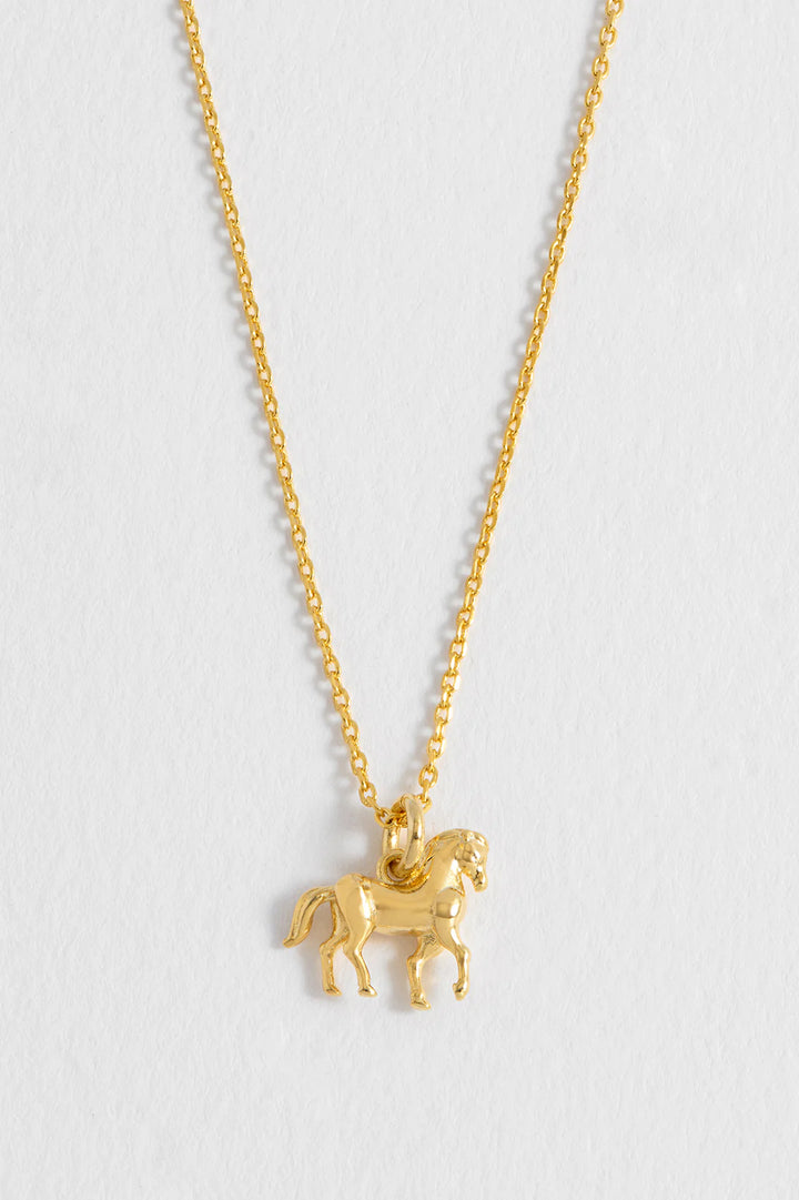 Estella Bartlett gold plated horse charm necklace on a delicate chain