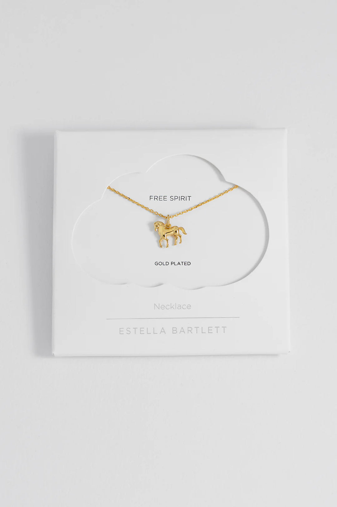 Estella Bartlett gold plated horse charm necklace on a delicate chain