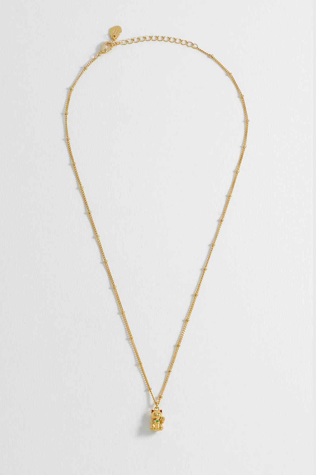 Estella Bartlett gold plated lucky cat charm necklace