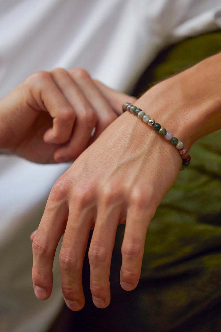 Estella Bartlett multicolour tourmaline gemstone beaded bracelet in waterproof stainless steel
