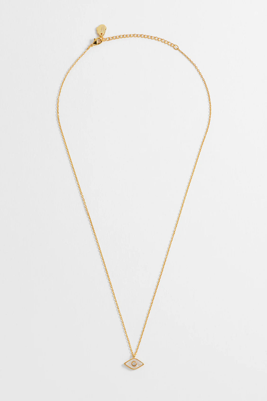 Estella Bartlett gold plated evil eye necklace with pearl detail