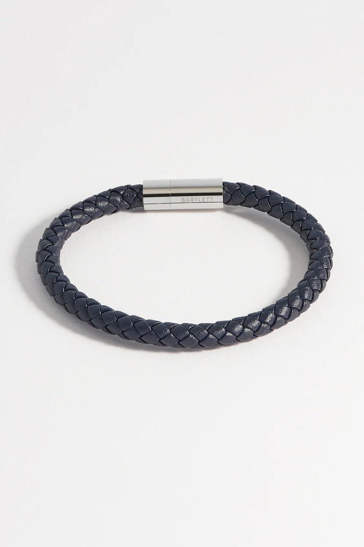 Estella Bartlett men’s braided leather bracelet with stainless steel clasp