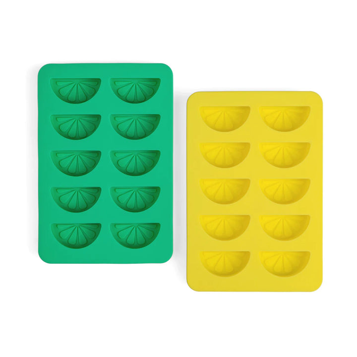 The Dotty Citrus Wedge Ice Trays Set Of 2 - Yellow/Green -  صواني الثلج