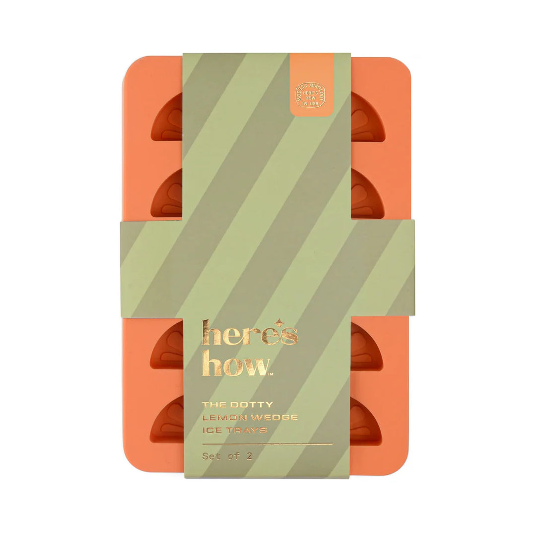 The Dotty Citrus Wedge Ice Trays Set Of 2 - Orange/Pink -  صواني الثلج