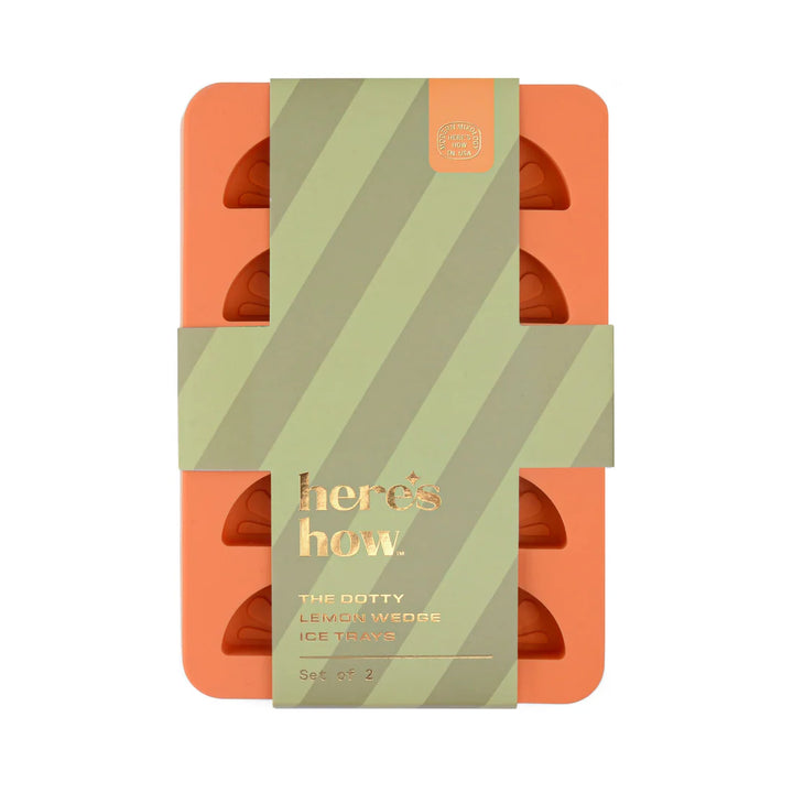 The Dotty Citrus Wedge Ice Trays Set Of 2 - Orange/Pink -  صواني الثلج