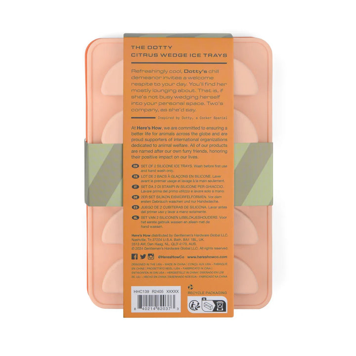 The Dotty Citrus Wedge Ice Trays Set Of 2 - Orange/Pink -  صواني الثلج