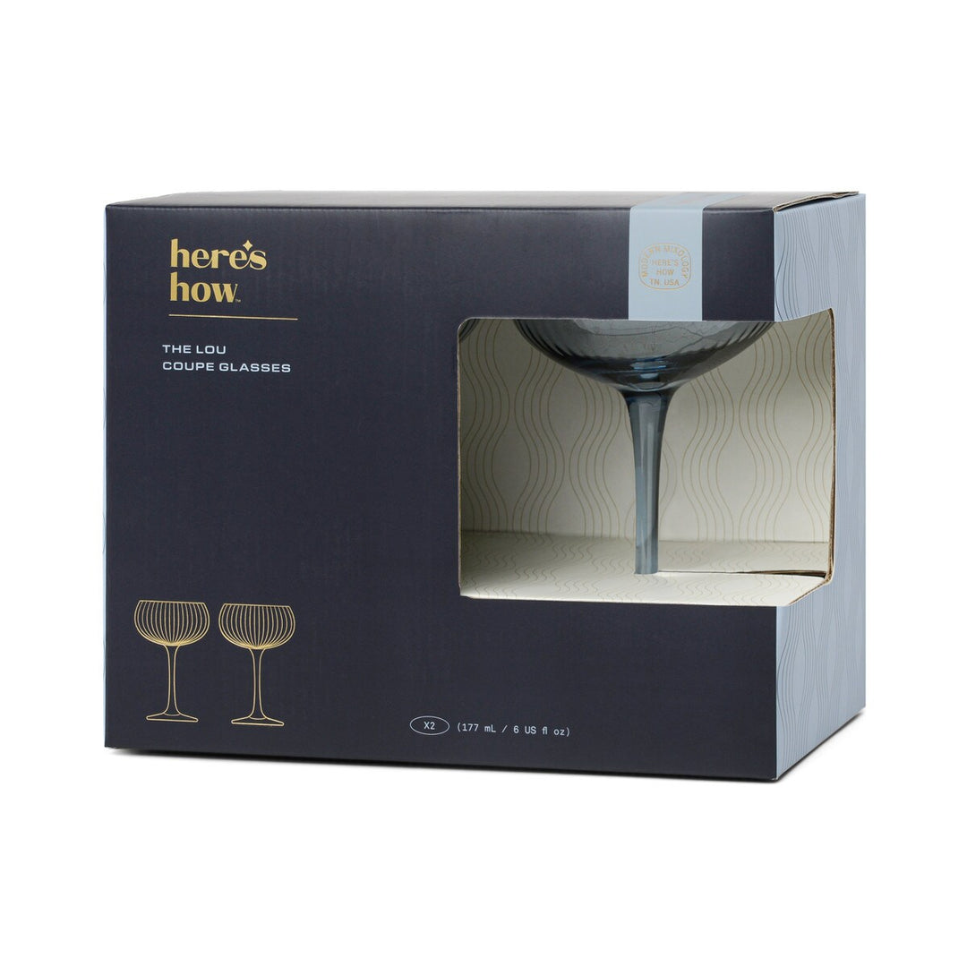 The Lou Coupe Glass - Set Of 2 - Blue -  زجاج كوبيه