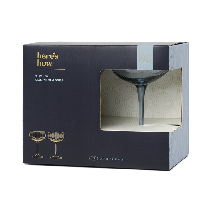 The Lou Coupe Glass - Set Of 2 - Blue -  زجاج كوبيه