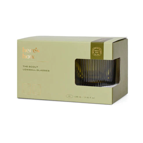 The Scout Lowball Glass - Set Of 2 - Olive -  نظارات
