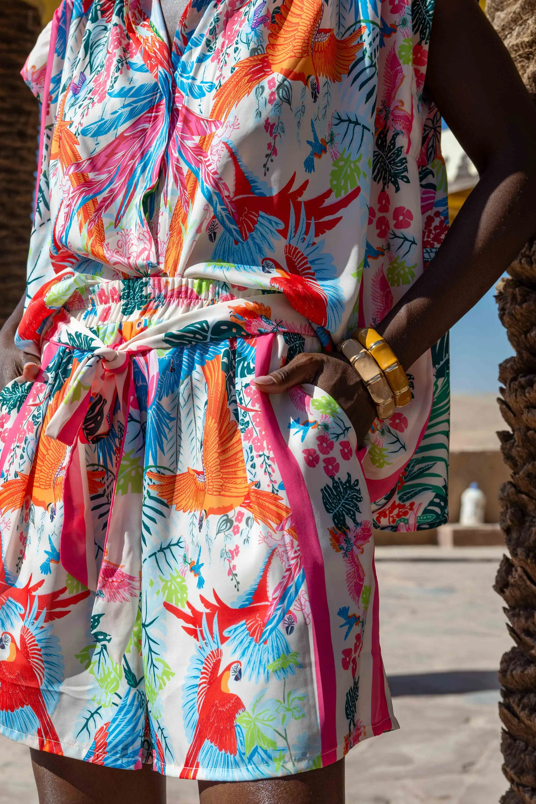 sanille floral shirt and shorts set lightweight summer outfit
