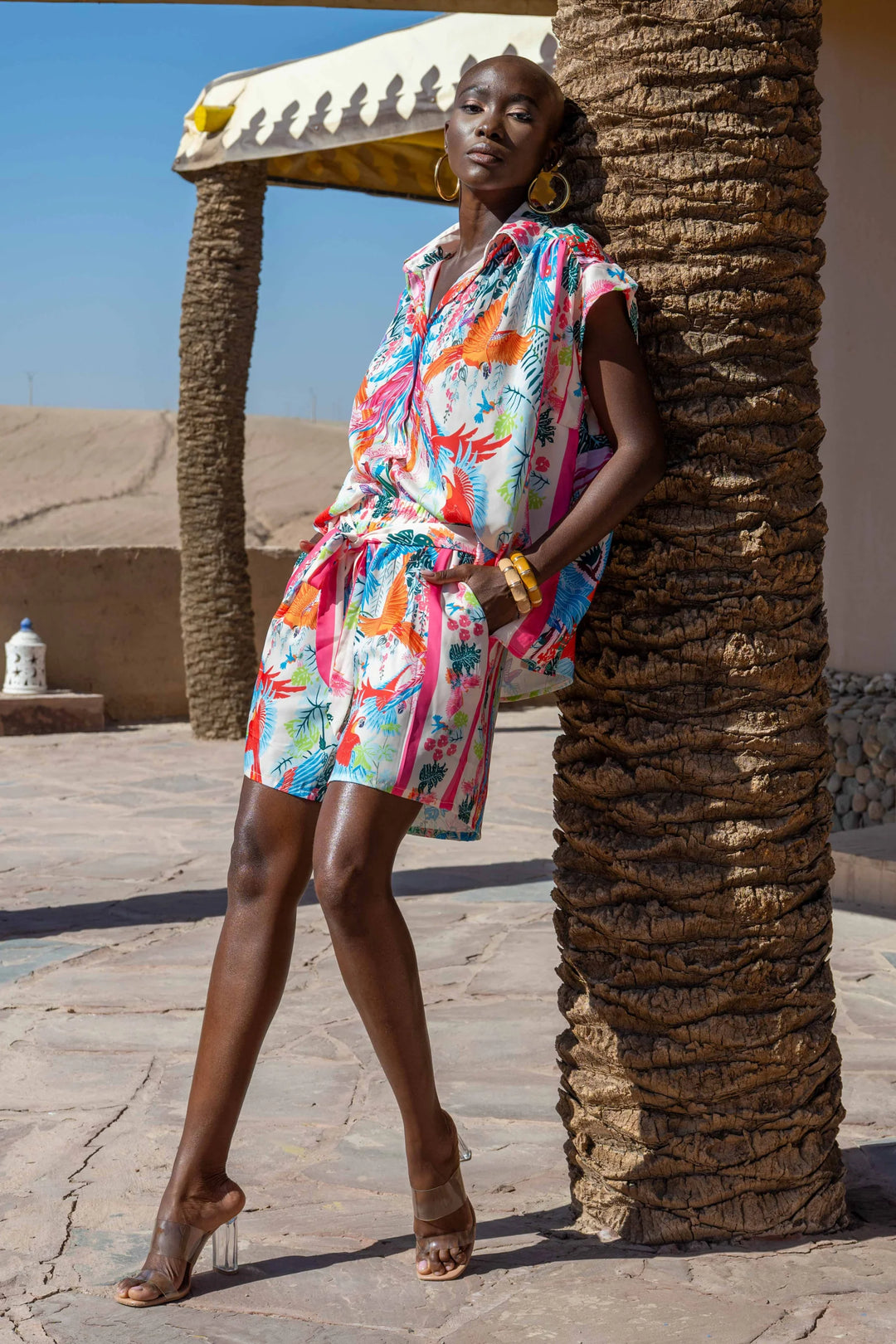 sanille floral shirt and shorts set lightweight summer outfit
