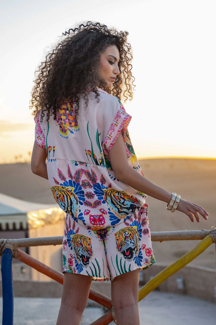 sanille floral shirt and shorts set lightweight summer outfit

