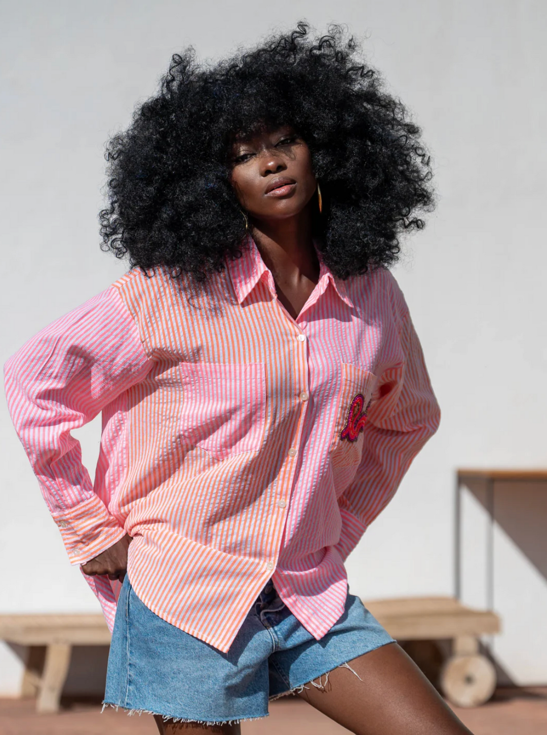 oversized striped shirt women lightweight summer

