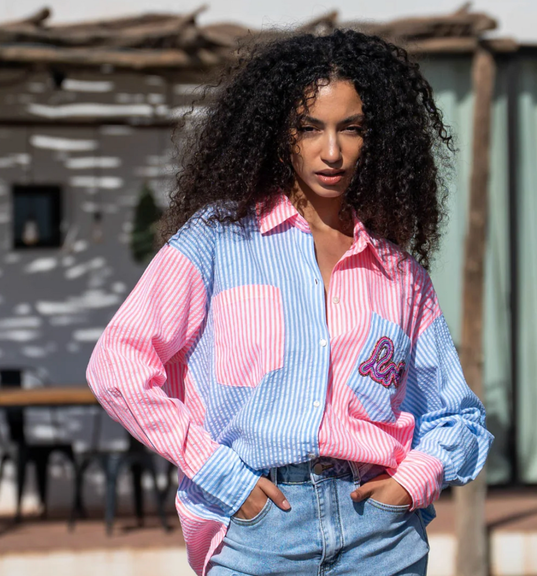 oversized striped shirt women lightweight summer
