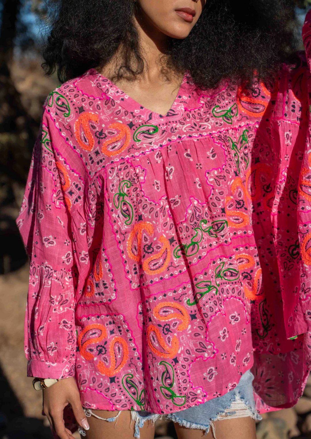 women floral fluid blouse lightweight summer top
